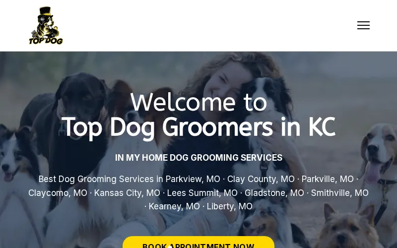 Top Dog KC homepage design
